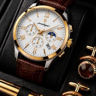 Poedagar Chronograph Leather Watch