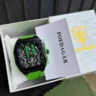 Poedagar automatic watch with silicone strap and sleek dial