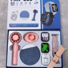 Peach Smartwatch Fan-60s combining dual watch displays, built-in earphone, speaker and personal cooling fan
